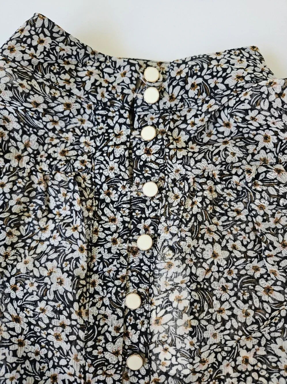 Olivaceous Womens Small Floral Mini Dress NWT Button Front Long Sleeve Belted
